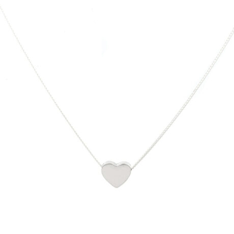 Collar Corazón Pasacadena De Plata .925 Agálea Joyería Color Plateado