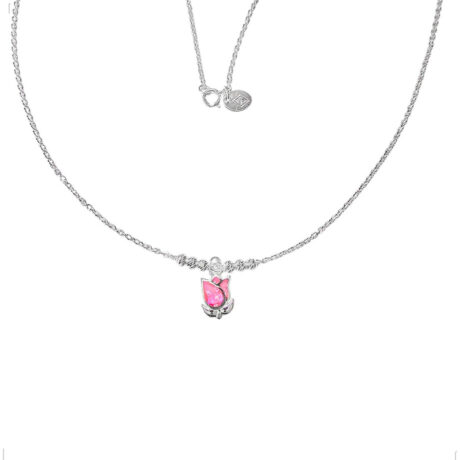 Collar Plata .925 Dije Tulipan Con Opalo 45cm Agálea Mujer Plateado