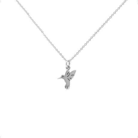Collar Dije De La Suerte Plata .925 De 45 Cm Mujer Agálea Color Colibrí