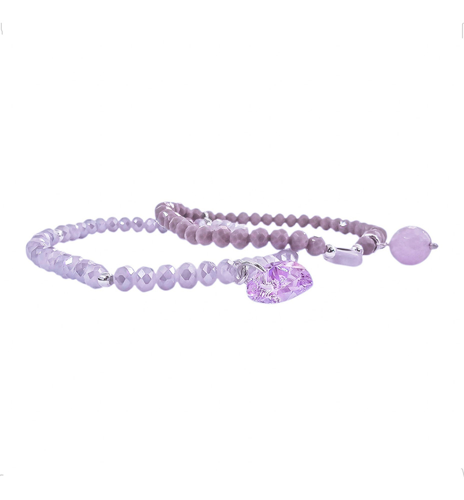 Set 2 Pulseras Plata 925 Cristal Ojo Turco Protección Agálea Lavanda 18cm - Image 6