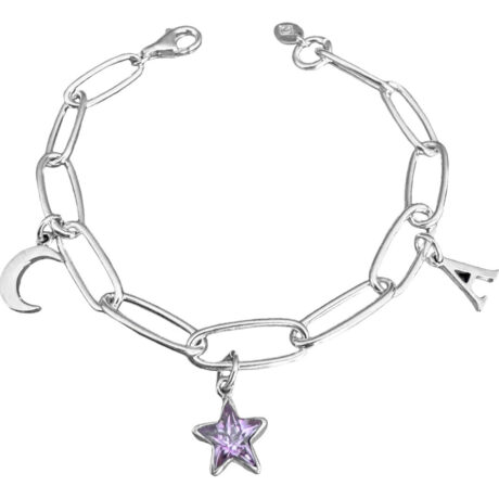 Pulsera Con 3 Dijes De Plata 925 Agálea Mujer Color 16 Cm Diámetro 0 Largo 18