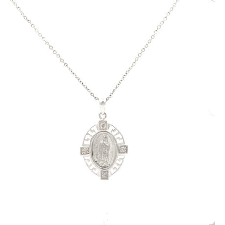 Collar Medalla Dije Virgen De Guadalupe De Plata 925 Agálea Color Plateado