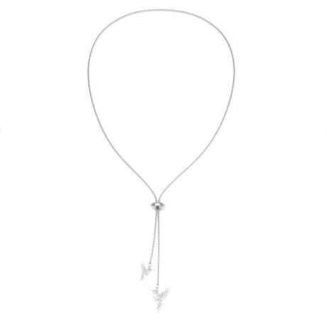 Collar Corbatero Colibrí Plata 925 Mujer Agálea Joyería Color Plateado