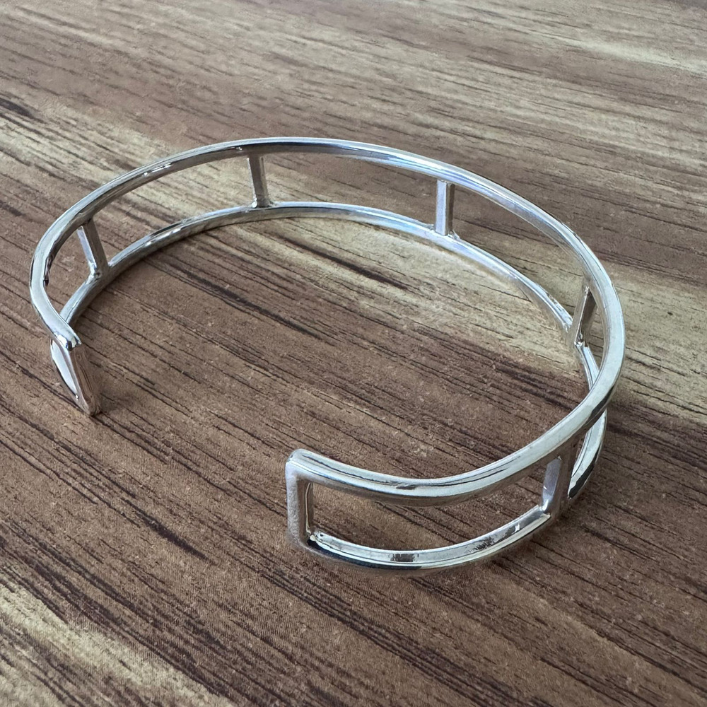 Pulsera Brazalete De Plata .925 Mujer Hombre Agálea Plateado 6 Cm 15 Cm - Image 4