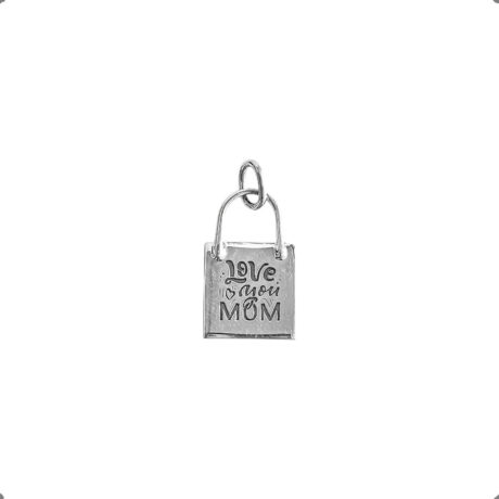 Dije De Plata .925 Bolsita Mamá Love You Regalo Agálea Plateado