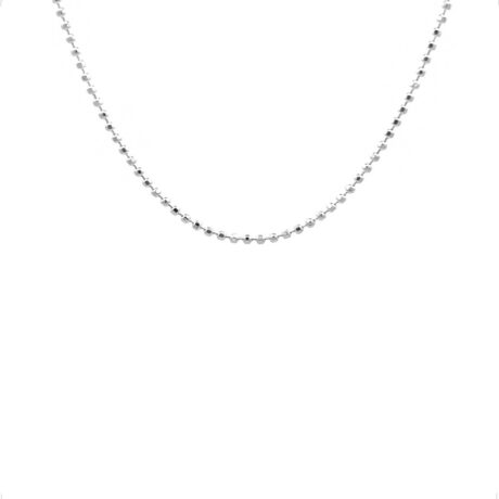 Cadena De Plata .925 Bolita Diamantada 40 Cm Mujer Agálea Plateado