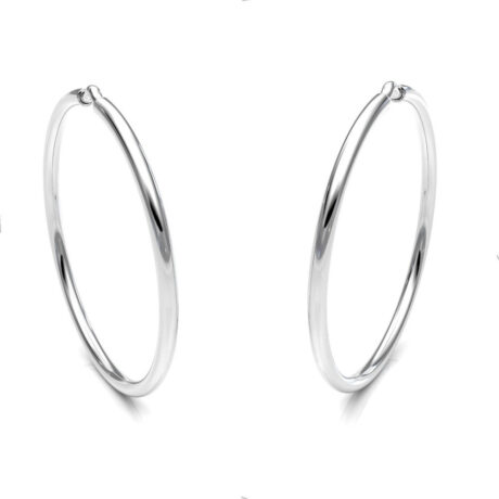 Aretes Arracadas De Plata 925 Redondas 4.5 Cm Agálea Joyería