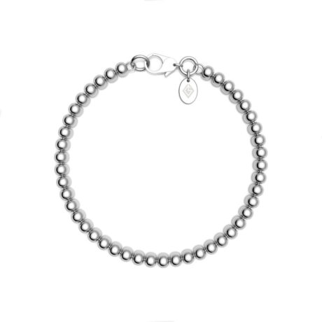 Pulsera Bolitas 4mm De Plata .925 Agálea Joyería Largo 18 Cm