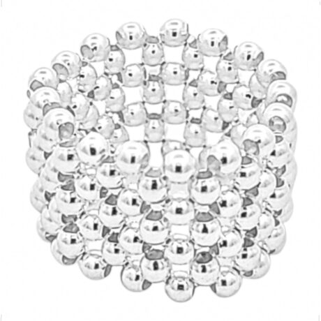 Anillo D Plata 925 Bolitas Engarzadas Ajustable Mujer Agálea Plateado Unitalla