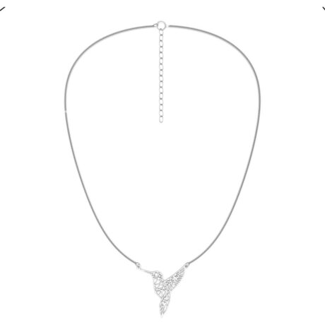 Collar Colibrí De Plata .925 Agálea Joyería Color Plateado