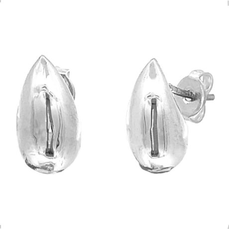 Arete Broquel De Plata .925 Tipo Bottega Gota Chico Agálea