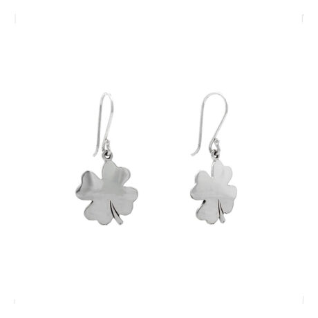Aretes Largos De Plata .925 Trébol Colgante Mujer Agálea