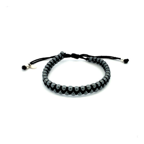 Pulsera Doble Tejida Bolitas Y Plata 925 Agálea Hombre