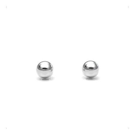 Arete Broquel Media Bola 8 Mm De Plata  .925 Agálea Joyería