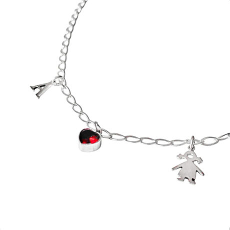 Collar Cadena Plata .925 Con 3 Dijes Charms A Elegir Agálea Plateado 45cm