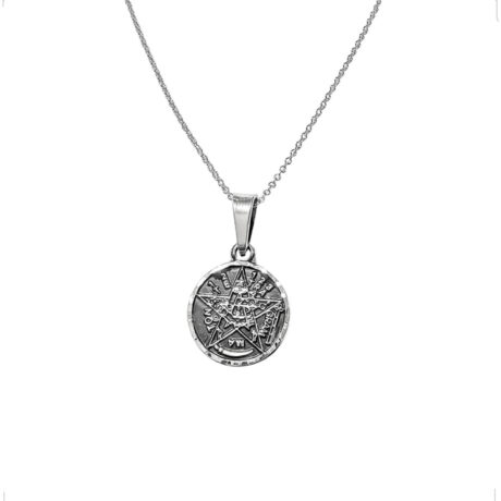 Collar Dije De Plata 925 Tetragramaton Mujer Hombre Agalea Plateado