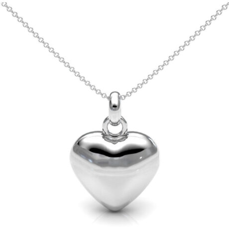 Collar De Plata 925 Dije De Corazón Abombado Mujer Agálea Color Plateado