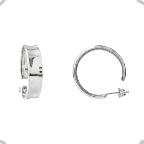 Aretes Arracadas De Plata 925 Lisa Mujer Agálea Plana Grande