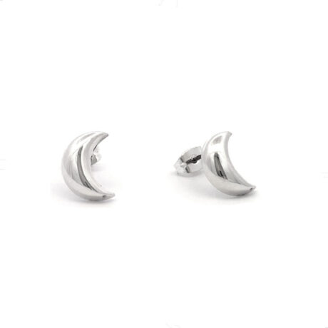 Broquel Lunas Abombada De Plata .925 Mujer Agálea