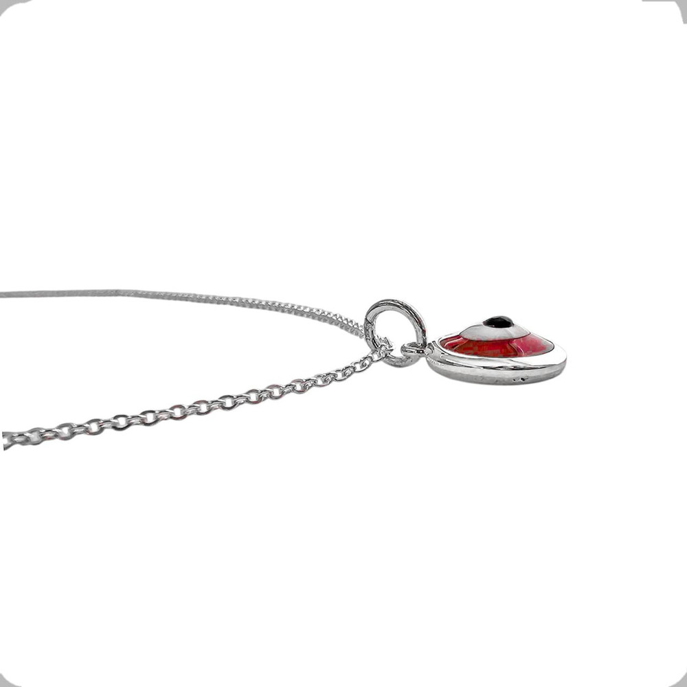 Collar De Plata .925 Dije Ojo Turco Unisex 45 Cm Agálea Rojo (copia) - Image 6
