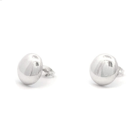 Arete Broquel De Plata .925 Luneta Redondo Bolita Agálea