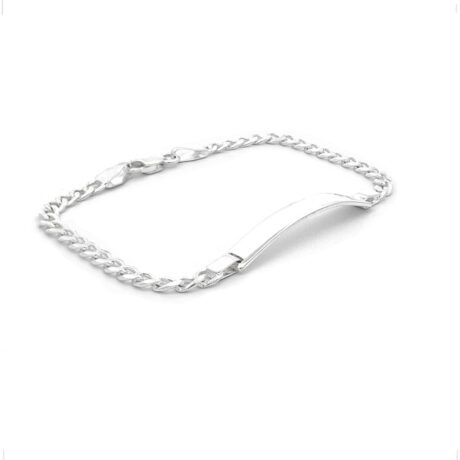 Esclava Pulsera Cubana Plata 925 Placa Lisa Agálea Diámetro 0 Mm Largo 18 Cm