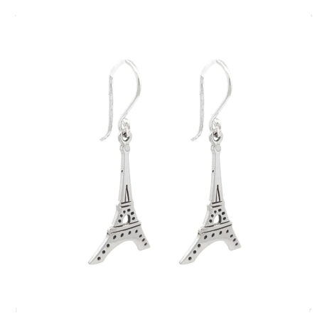Aretes Largos Plata .925 Torre Eiffel Colgante Mujer Agálea
