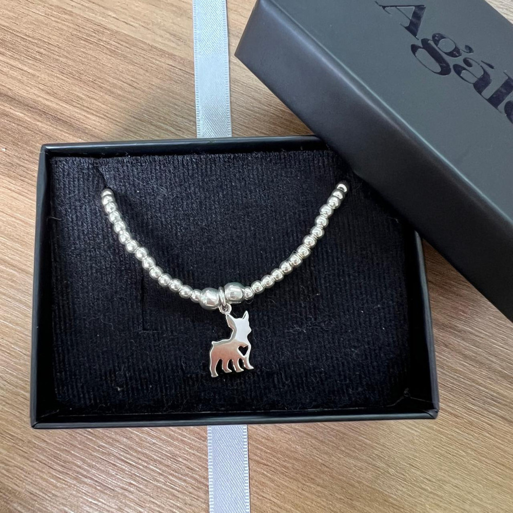 Pulsera De Plata 925 Con Dije De Perro Mascota Agalea Bulldog Frances 5 Cm 16 Cm - Image 6