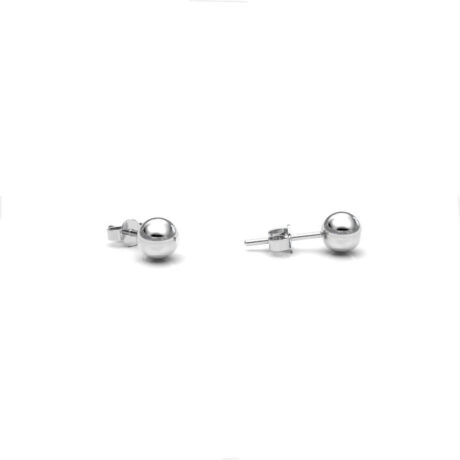 Arete Broquel Bola 6 Mm De Plata .925 Agálea Joyería