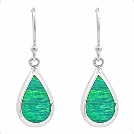 Arete De Plata .925 Colgante Con Ópalo Colores Mujer Agálea