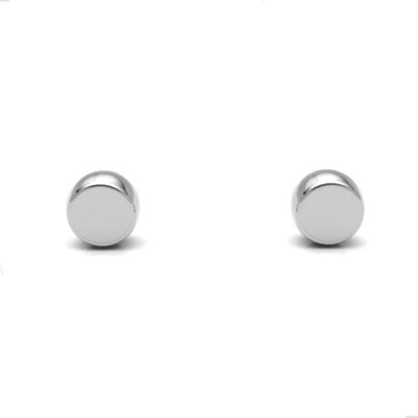 Aretes Broquel Redondo De Plata 925 Mujer Niña Agálea