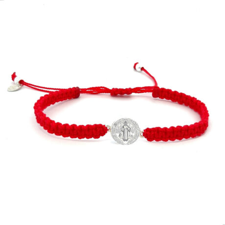 Pulsera Hilo Roja San Benito De Plata .925 Agálea 0 Cm 45.72 Cm