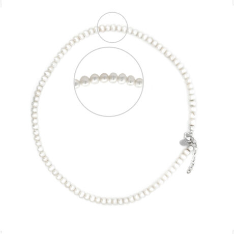 Collar De Perlas Con Plata .925 Bolitas Mujer Agalea  Perla