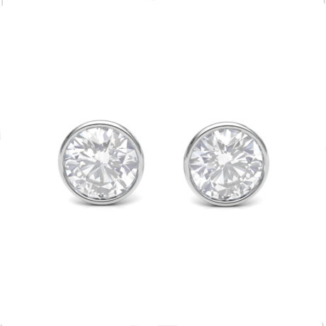 Broquel Plata .925 Con Bisel Zircona Bebe Niña Mujer Agálea
