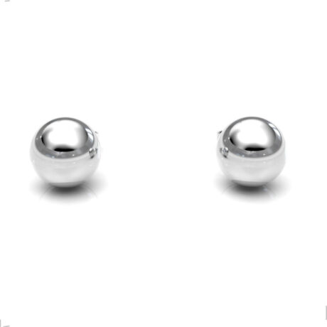 Arete Broquel Bola De Plata 1 Cm .925 Agálea Joyería