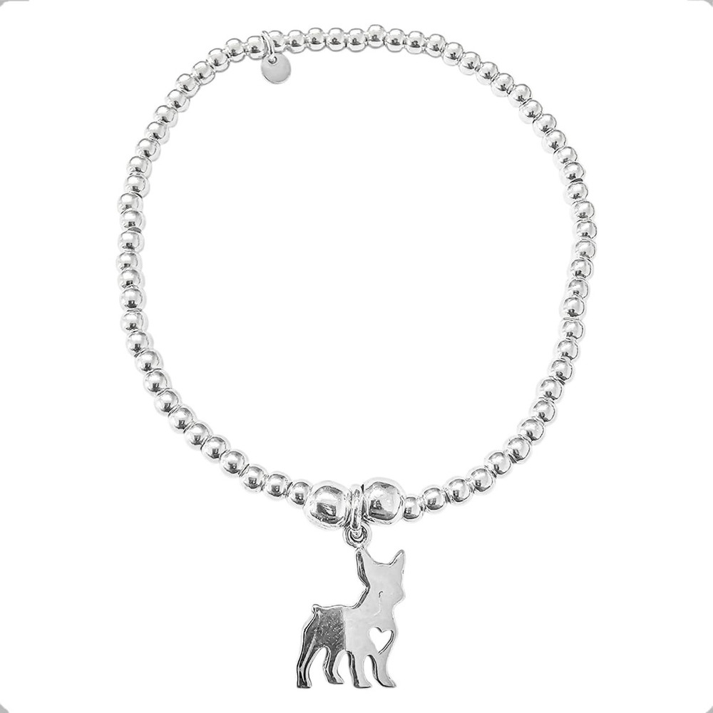 Pulsera De Plata 925 Con Dije De Perro Mascota Agalea Bulldog Frances 5 Cm 16 Cm - Image 2