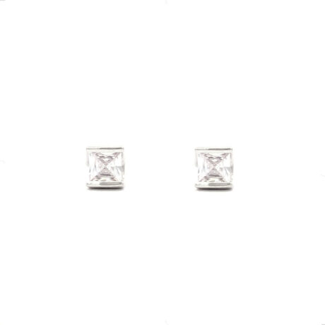 Arete Broquel De Plata .925 Con Circonia En Colores Agálea