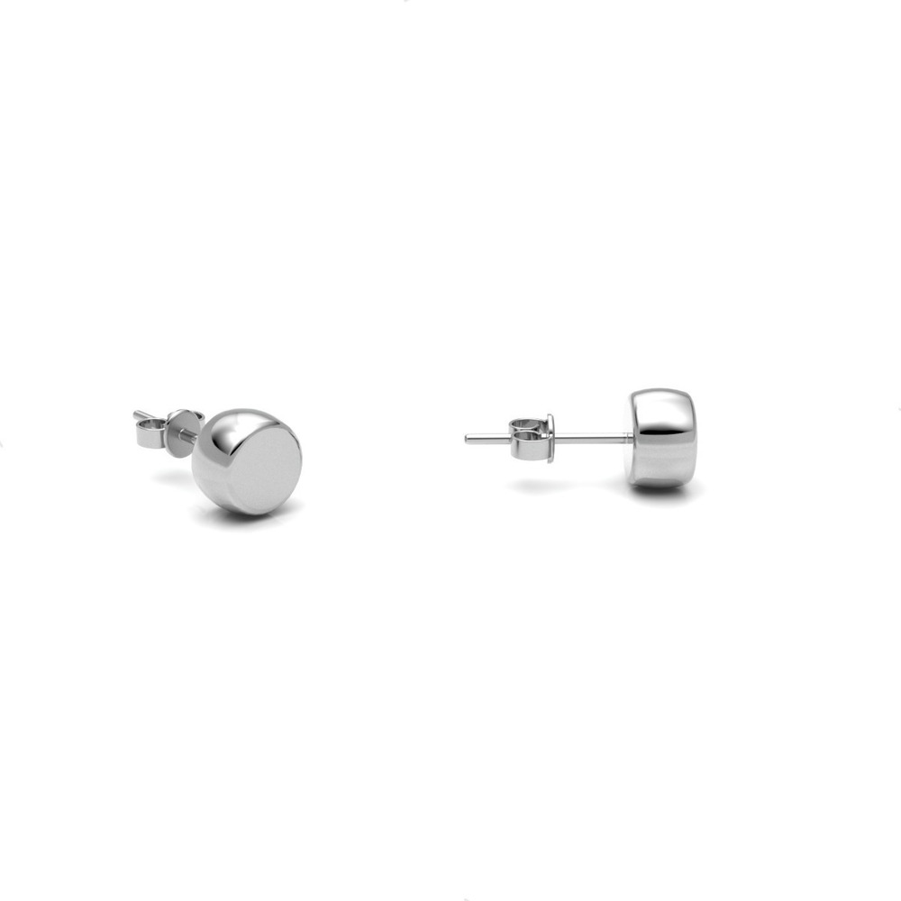 Aretes Broquel Redondo De Plata 925 Mujer Niña Agálea - Image 3