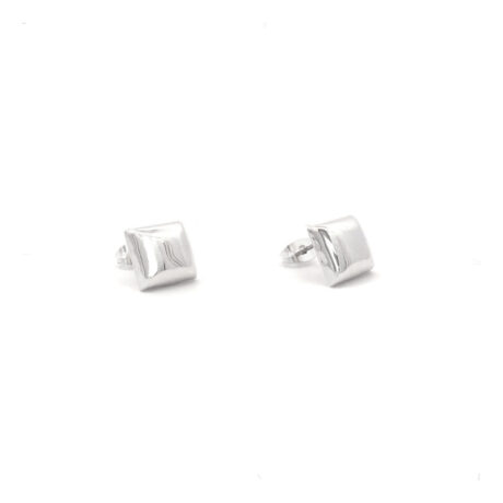 Arete Broquel Cuadro De Plata .925 Agálea Mujer