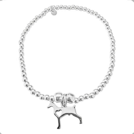 Pulsera De Plata 925 Con Dije De Perro Mascota Agalea Doberman 5 Cm 16 Cm