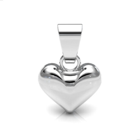Dije De Plata Ley .925 Corazón Abombado Mujer Agálea Joyería Color Plateado