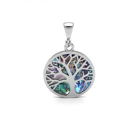 Dije Arbol De La Vida 2cm Plata 925 Concha De Abulón Agálea  - Plateado