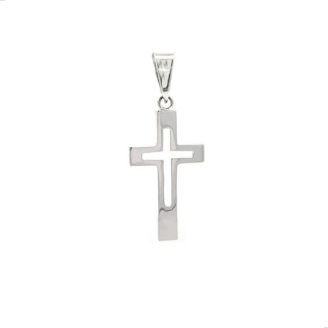 Dije Cruz De Plata 925 Agálea Hombre Mujer Color Plateado