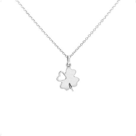 Collar Dije De La Suerte Plata .925 De 45 Cm Mujer Agálea Color Trébol 2