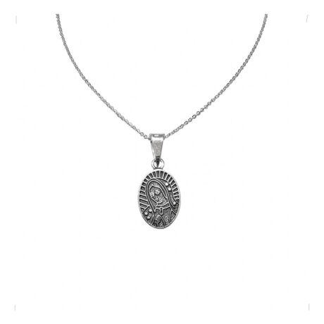 Collar Medalla Dije De Virgen De Guadalupe Plata 925 Agálea Plateado