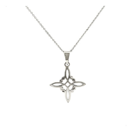 Collar De Plata .925 Con Dije Nudo De Bruja Mujer Agálea Color Plateado