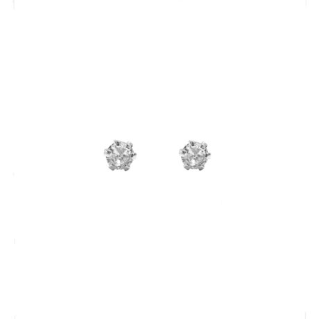 Broquel Plata .925 Uña Zirconia Contrabola Bebe Niña Agálea