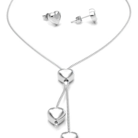 Collar Y Aretes De Plata 925 Set Cadena 43cm Mujer Agalea