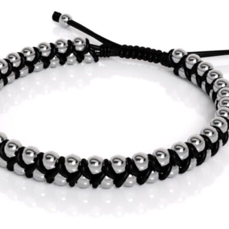 Pulsera Tejida Con Bolitas De Plata .925 Agálea