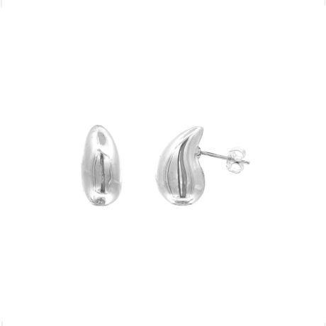 Arete Broquel Plata .925 Tipo Bottega Gota Mediano Agálea